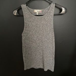 Gray Ribbed Tank Top